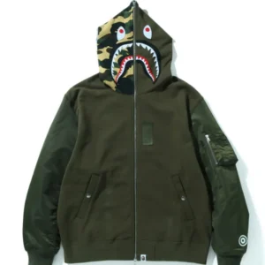Military Shark Relaxed Fit Full Zip Hoodie