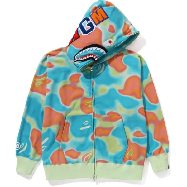 Liquid Camo Shark Relaxed Fit Full Zip Hoodie