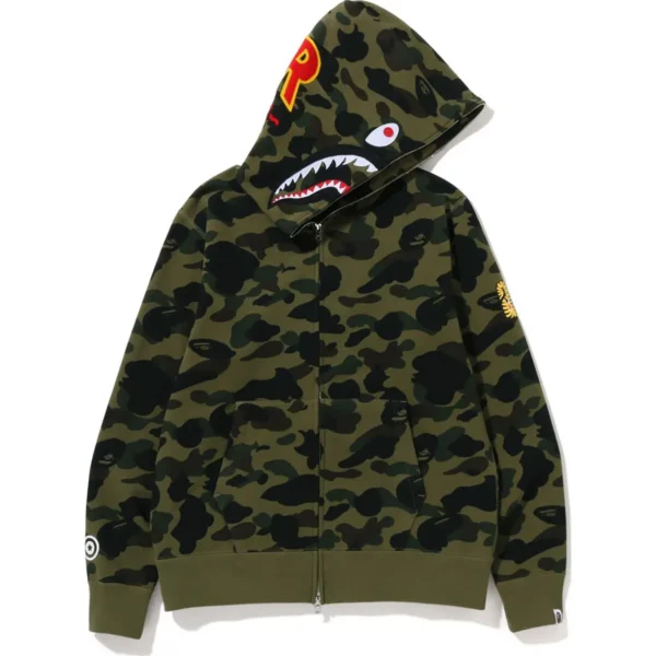 1ST Camo 2nd Shark Full Zip Hoodie